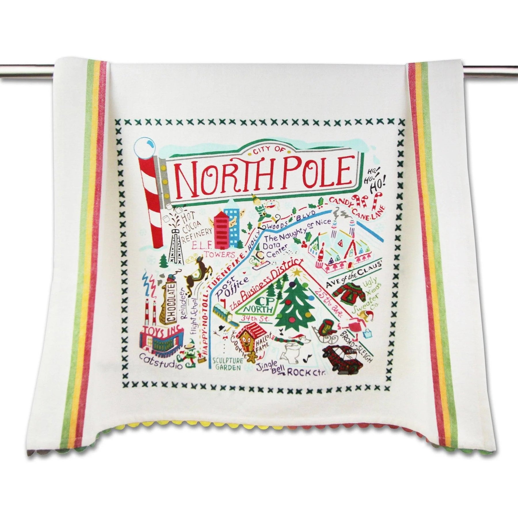 An image of Catstudio North Pole City Dish Towel