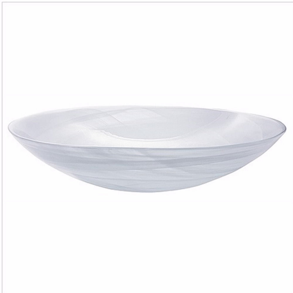 Mariposa Alabaster White Serving Bowl