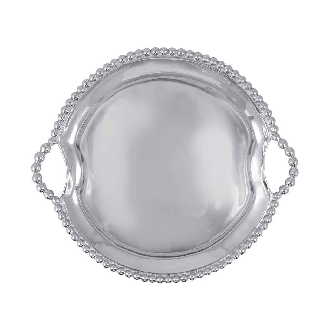 Mariposa Pearled Round Handle Tray