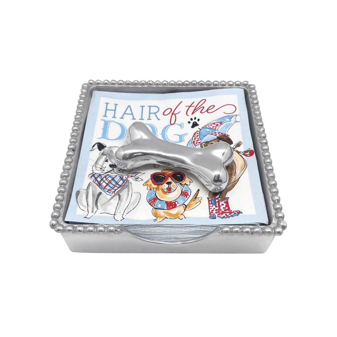 Mariposa Dog Bone Beaded Napkin Box