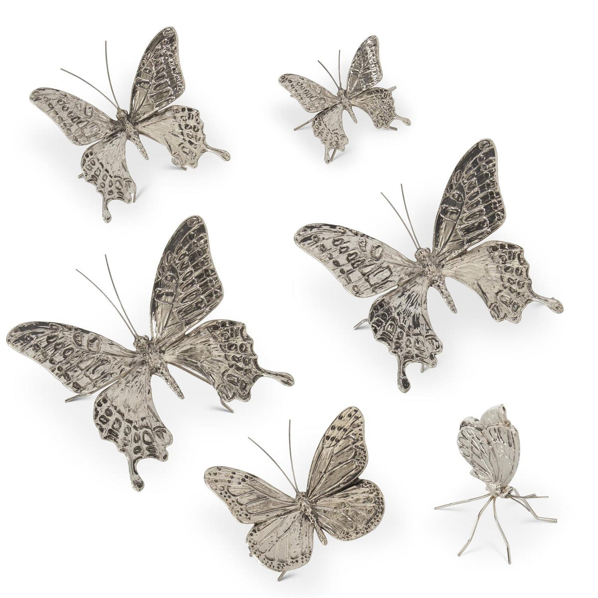 K & K Silver Butterflies - Set of 6