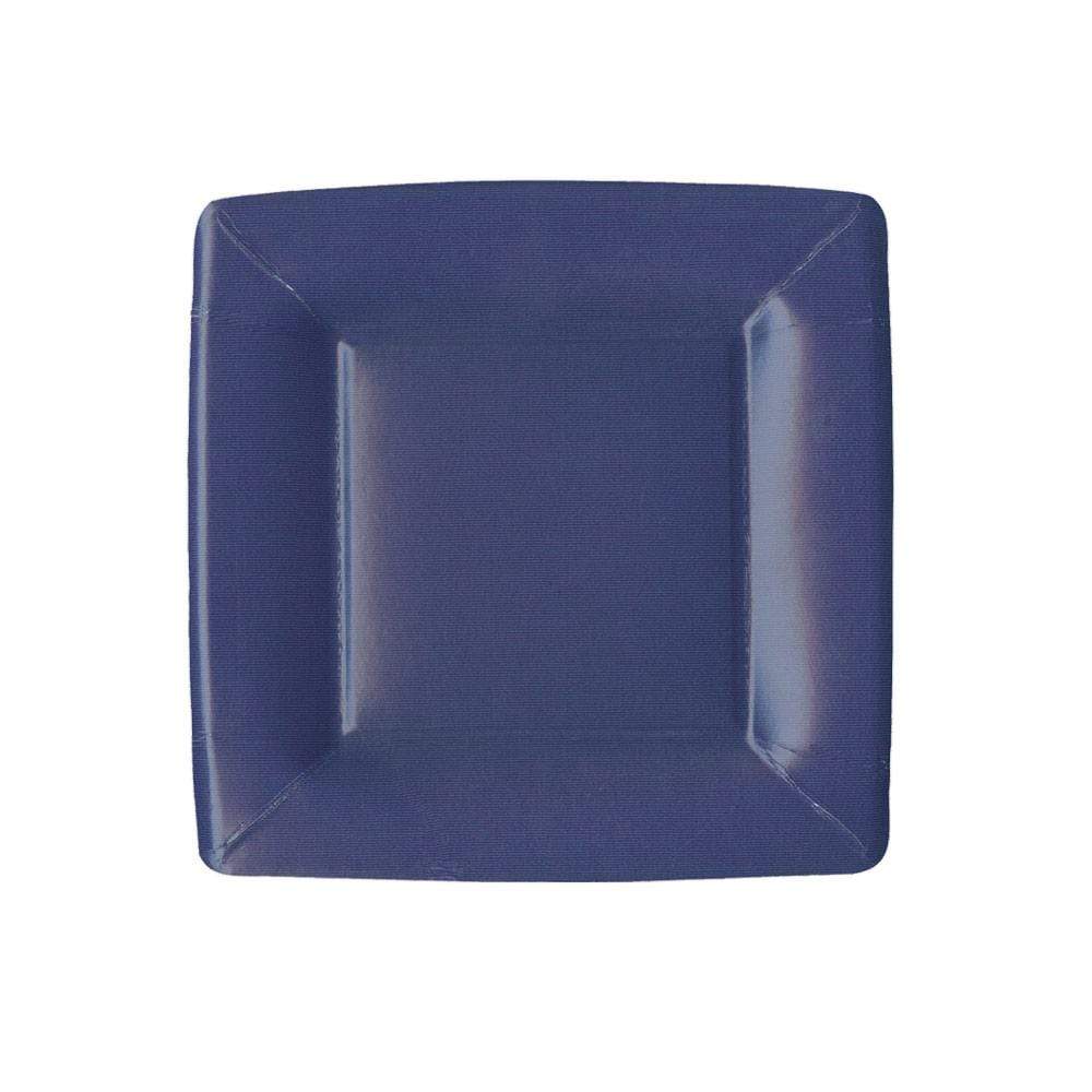 An image of Caspari Grosgrain Border Square Salad & Dessert Plate