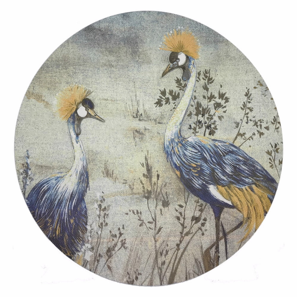 Nicolette Mayer Crested Crane Round Pebble Placemat