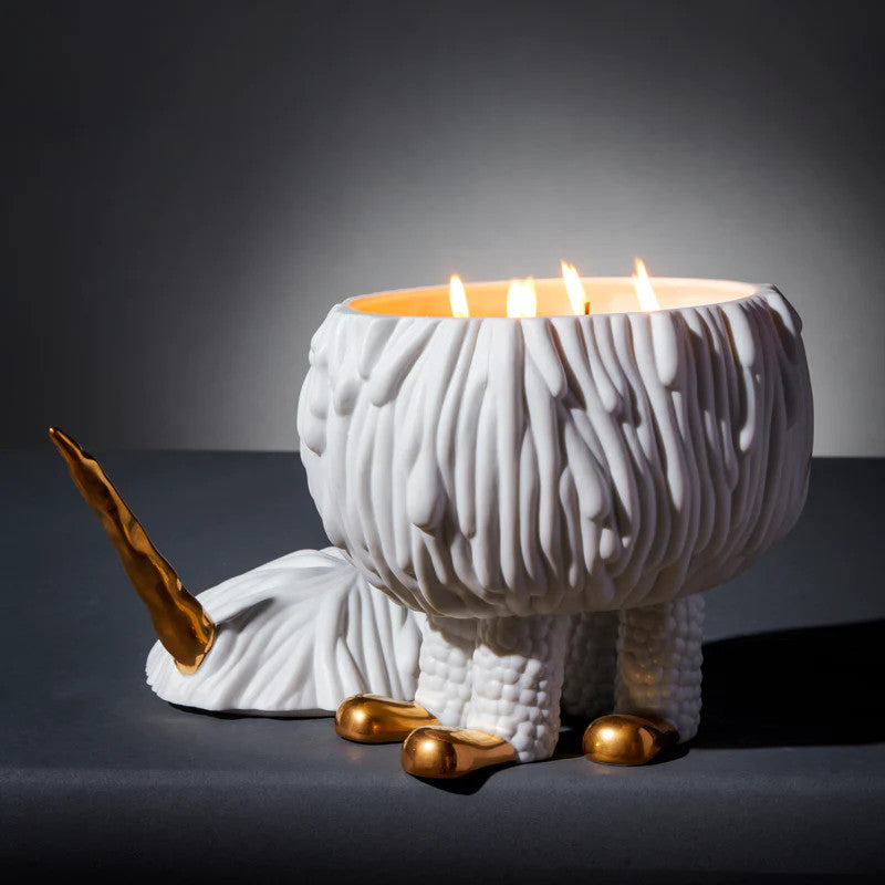 An image of L'Objet Haas Brothers Collection Mojave Unicorn 4-Wick Candle 40.5 oz