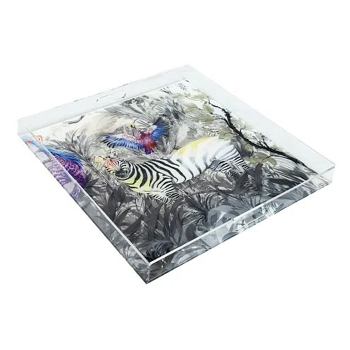 Nicolette Mayer Arcadia Zebra Acrylic Tray - 18x18