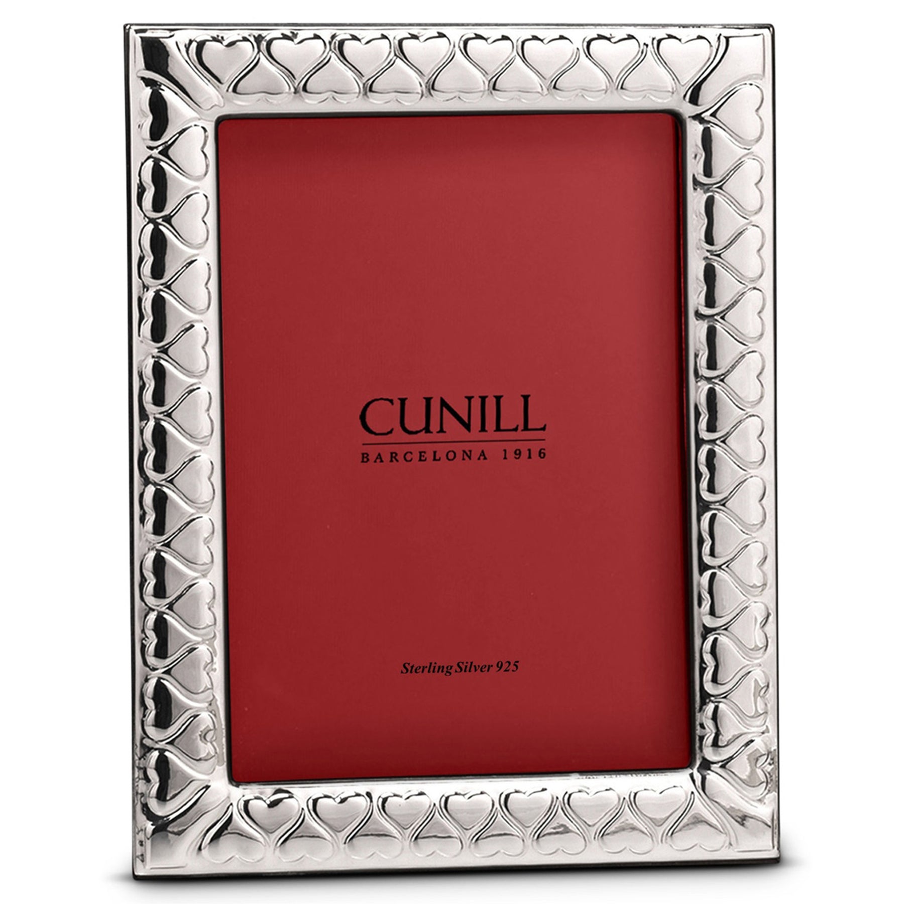 An image of Cunill Interlocking Hearts Non-Tarnish Sterling Silver Picture Frame