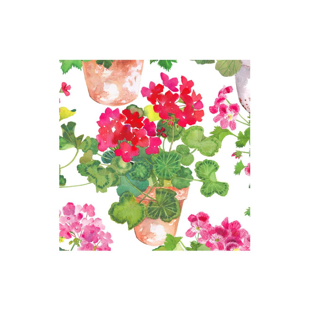 Caspari Trailing Geranium Cocktail Napkins