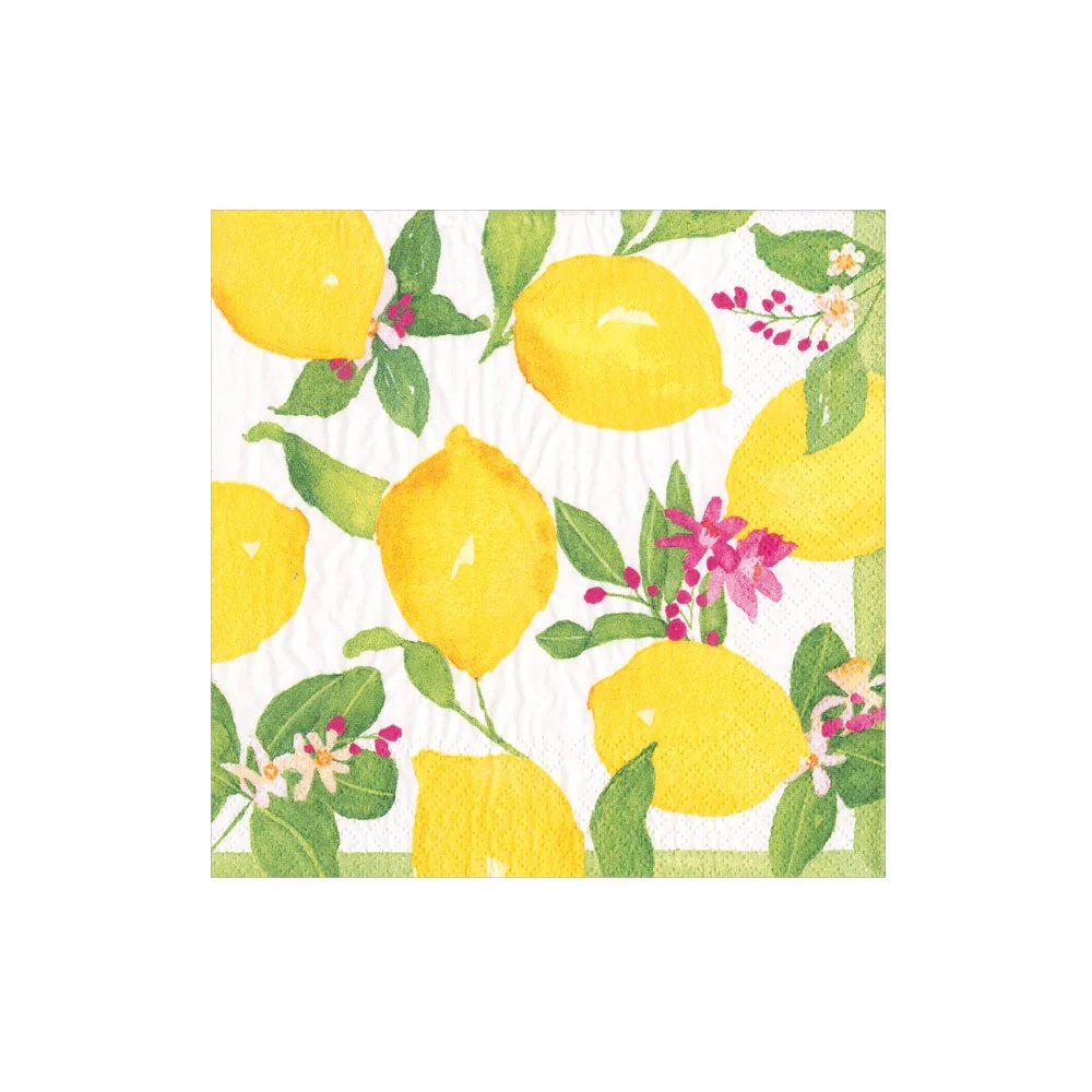 Caspari Limoncello Cocktail Napkins