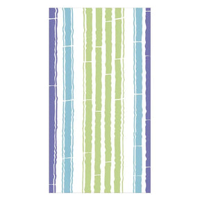 Caspari Bamboo Stripe Guest Towel Blue Green