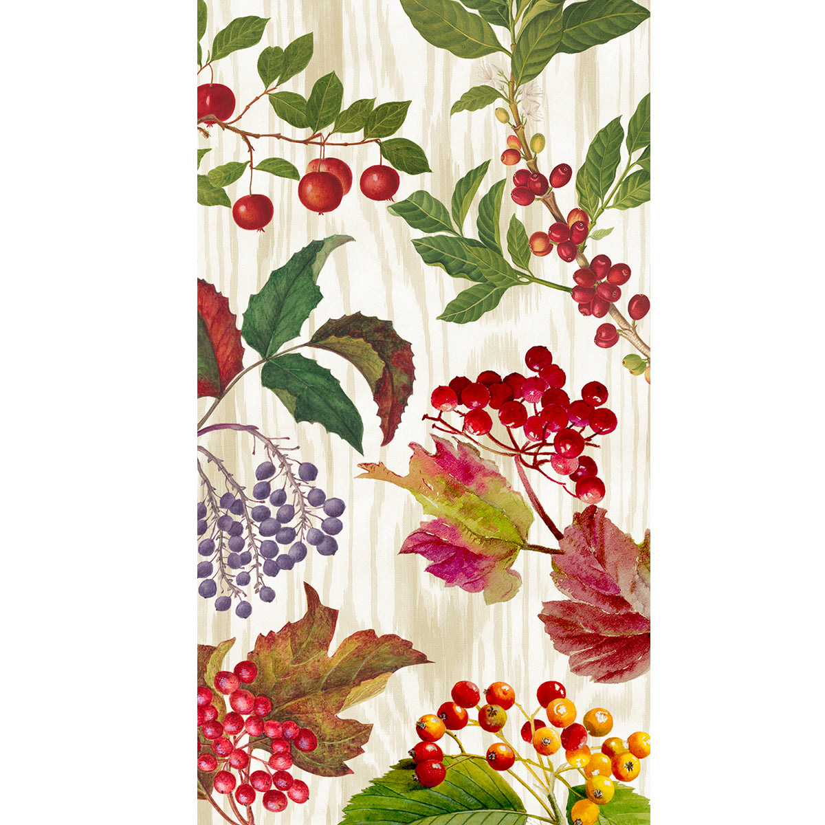 An image of Caspari Berry Botanical Guest Towels