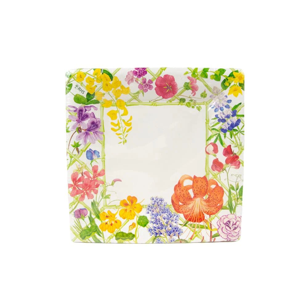 Caspari Floral Trellis Salad & Dessert Plates
