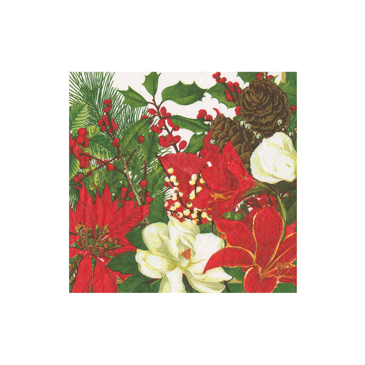 Caspari Christmas Garden Cocktail Napkins