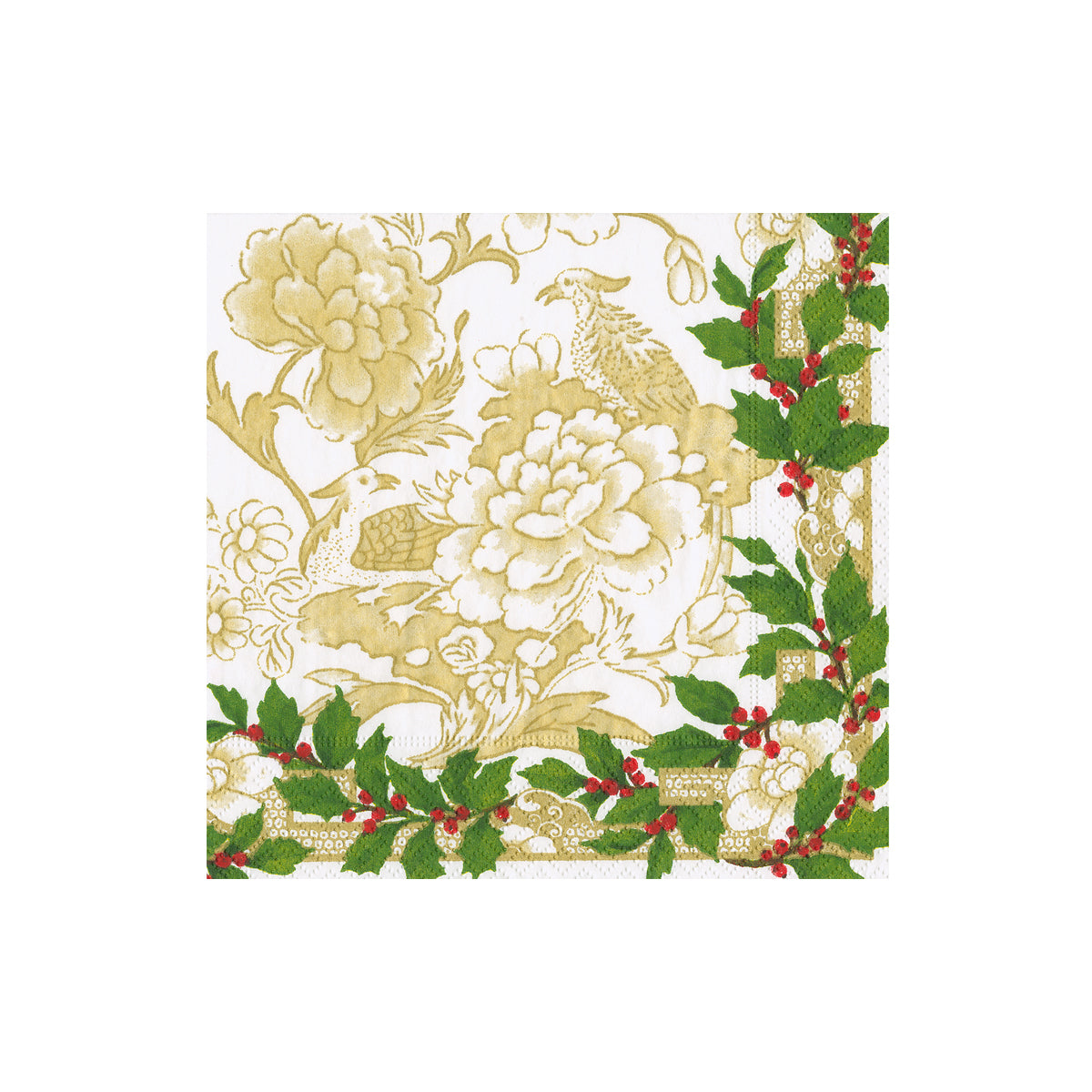 Caspari Holly Ceramic Cocktail Napkins