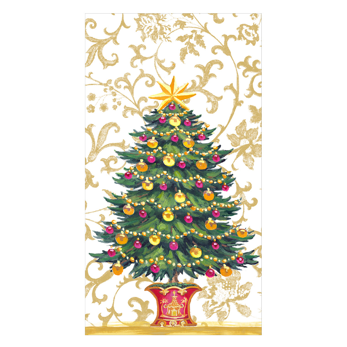 Caspari Gilded Tree Guest Towels