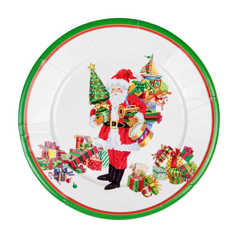 Caspari Mr. Claus Dinner Plates