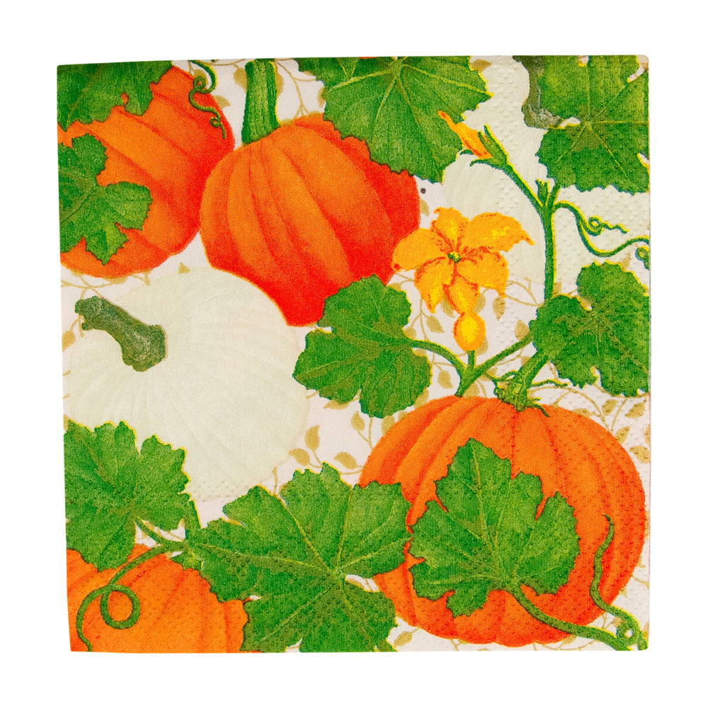 Caspari Pumpkin Chintz Cocktail Napkins