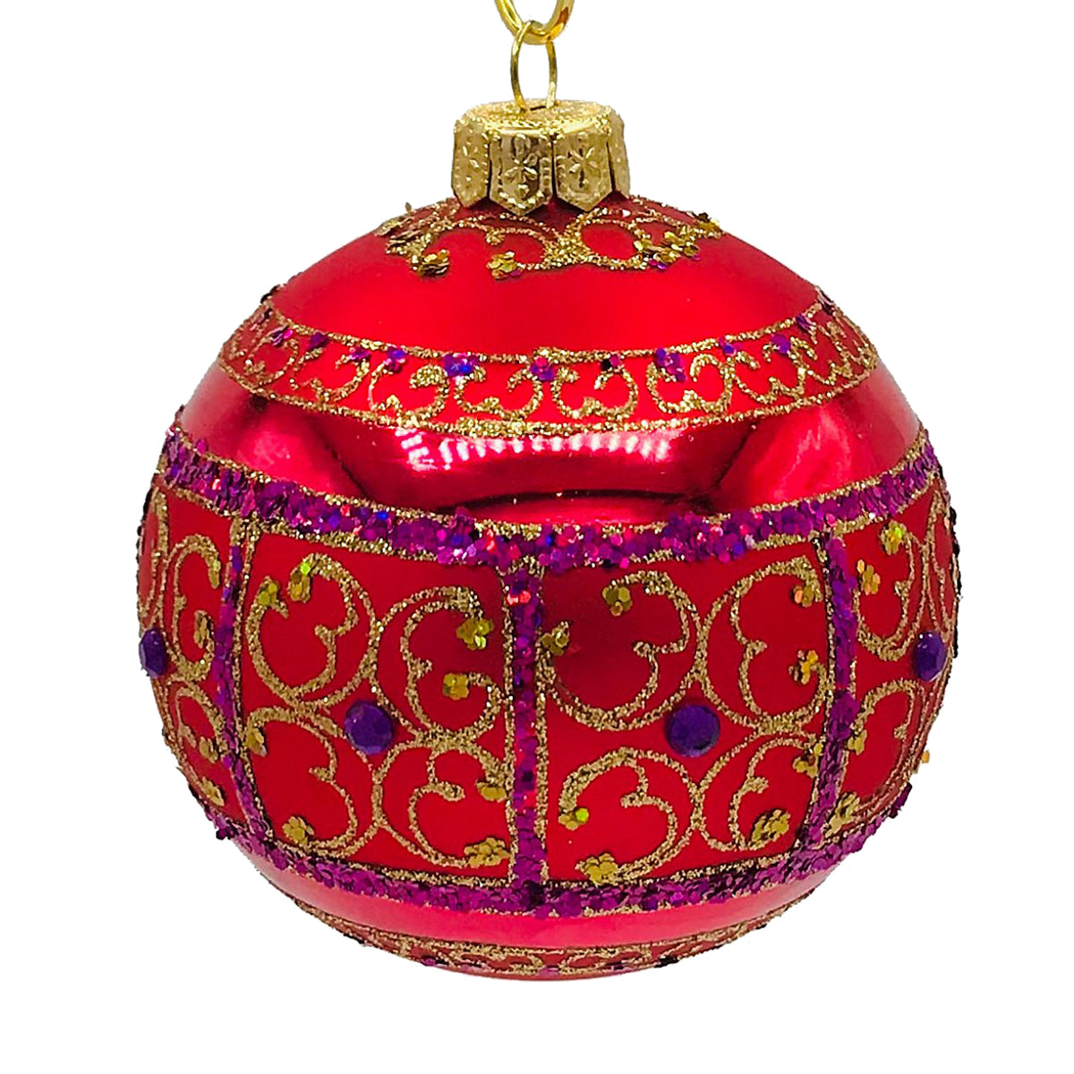 Winter Street Pink Encrusted Ball Ornament