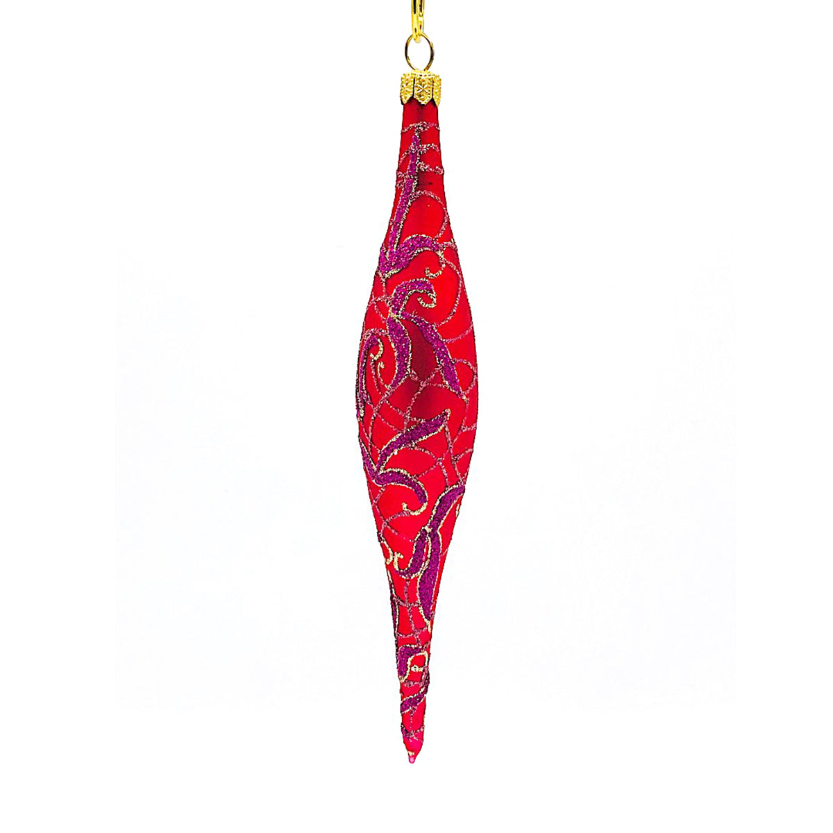 Winter Street Pink Encrusted Finial Ornament