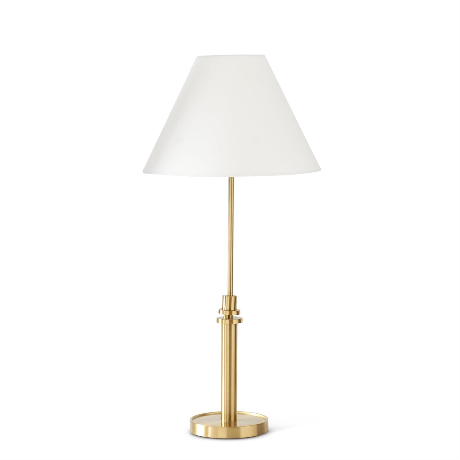 K&K Interiors 32.75" Antique Brass Metal Lamp with White Shade