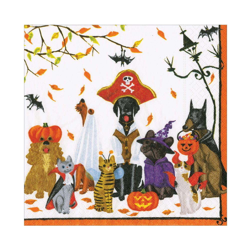 Caspari Halloween Pets Cocktail Napkins