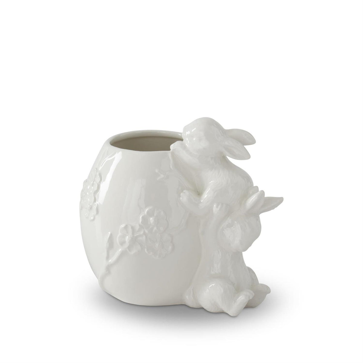 K & K Flower Embossed Egg Container with Easter Bunnies