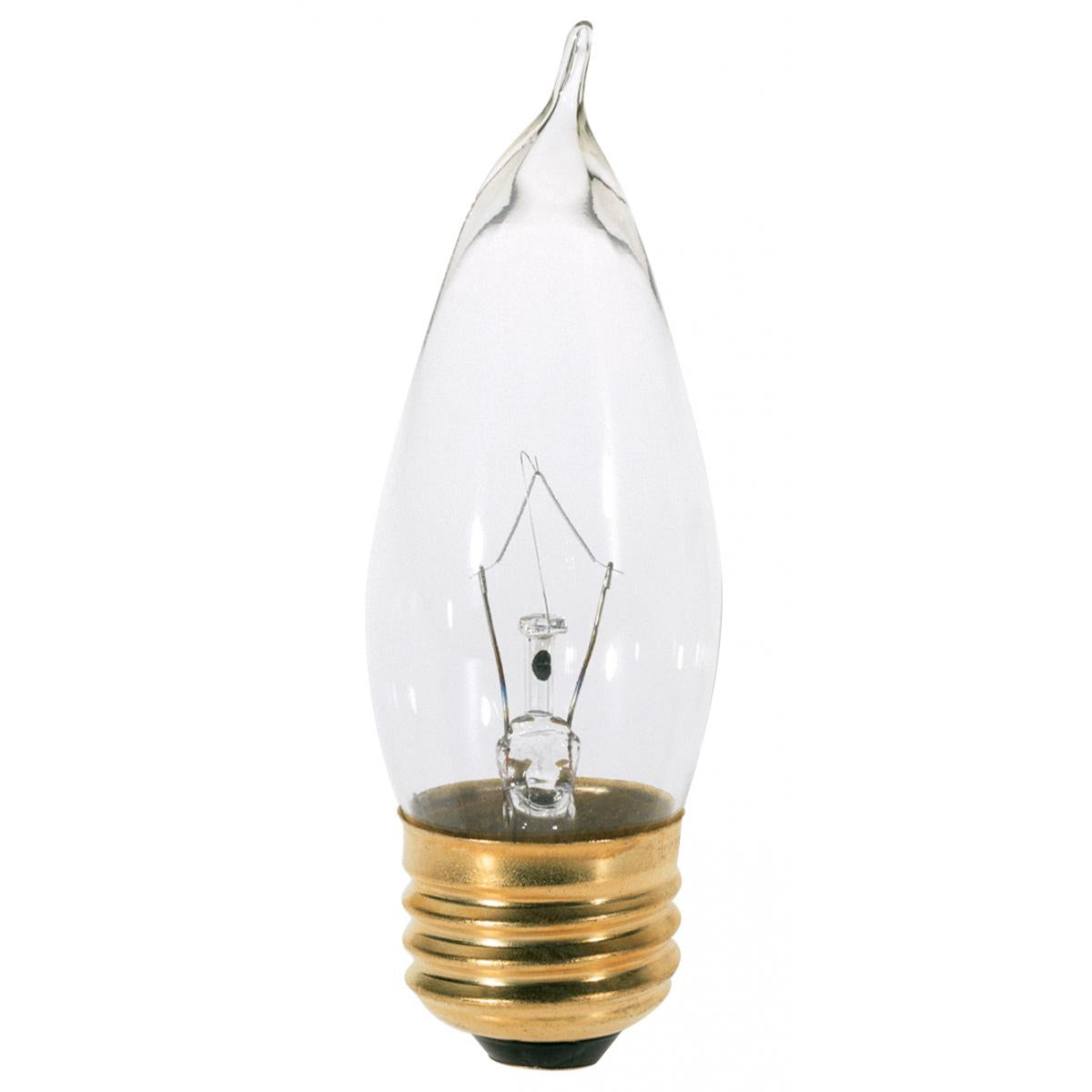 An image of Satco 40 watt CA10 Incandescent- Clear Medium base 120 volts