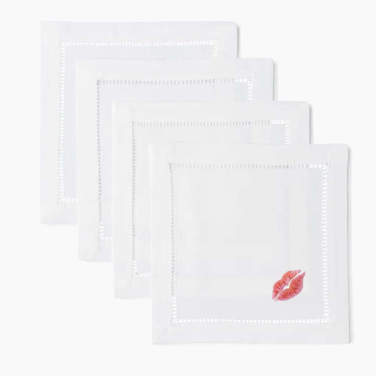 Henry Handwork Kiss Cocktail Napkins - Set of 4