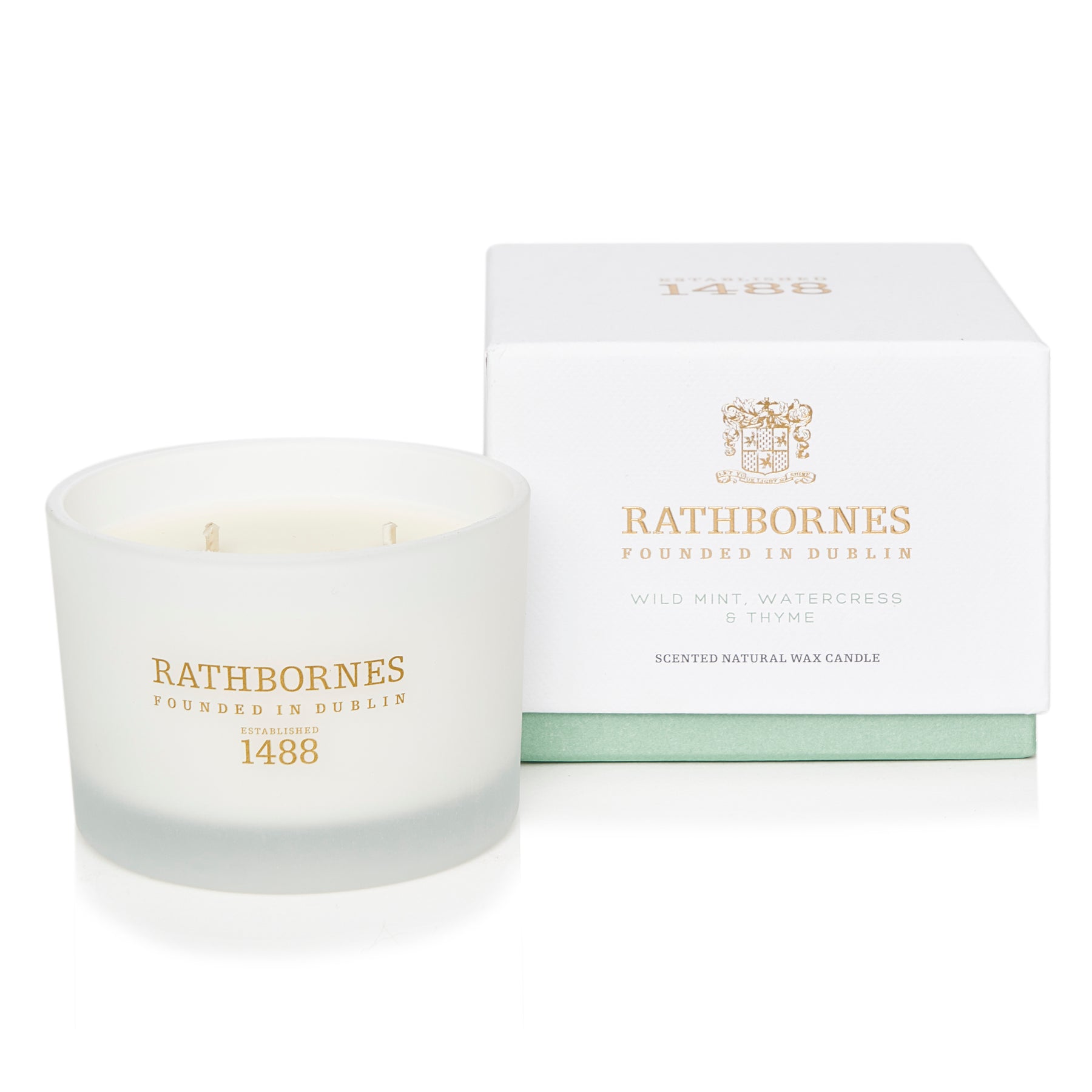 John Rathbornes Wild Mint, Watercress & Thyme 2-Wick Candle 6.7 oz