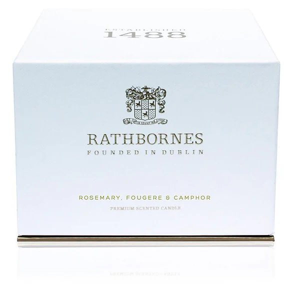 An image of John Rathbornes Rosemary, Fougere & Camphor 2-Wick Candle 6.7 oz