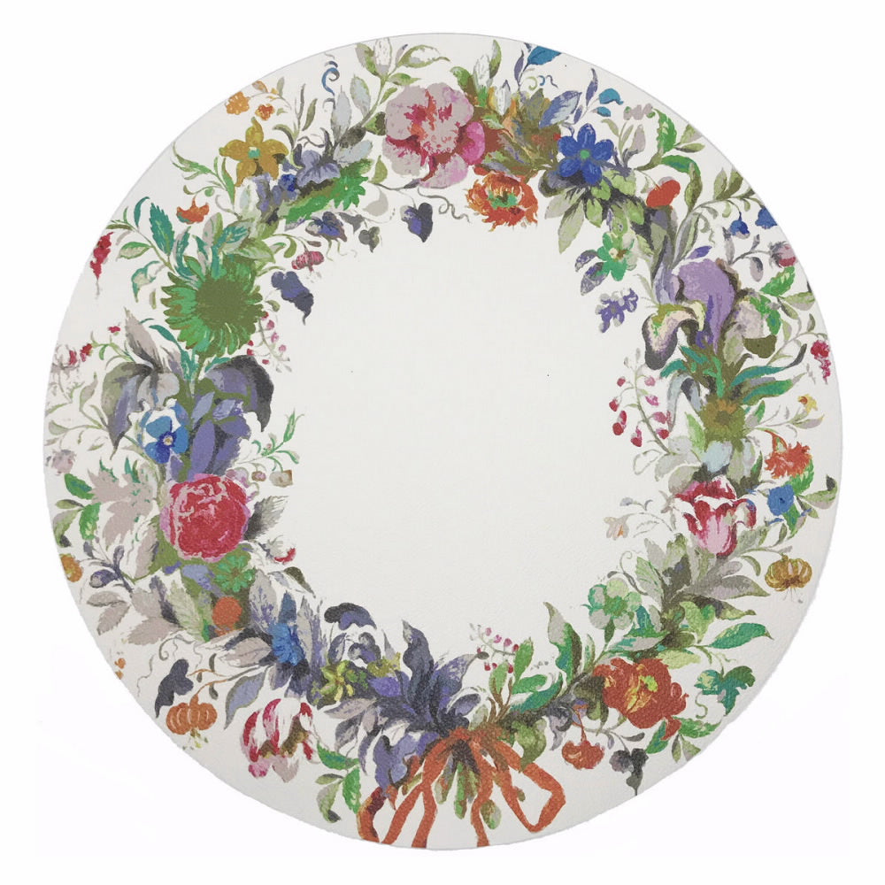 Nicolette Mayer Wreath Flowers Pebble Placemat