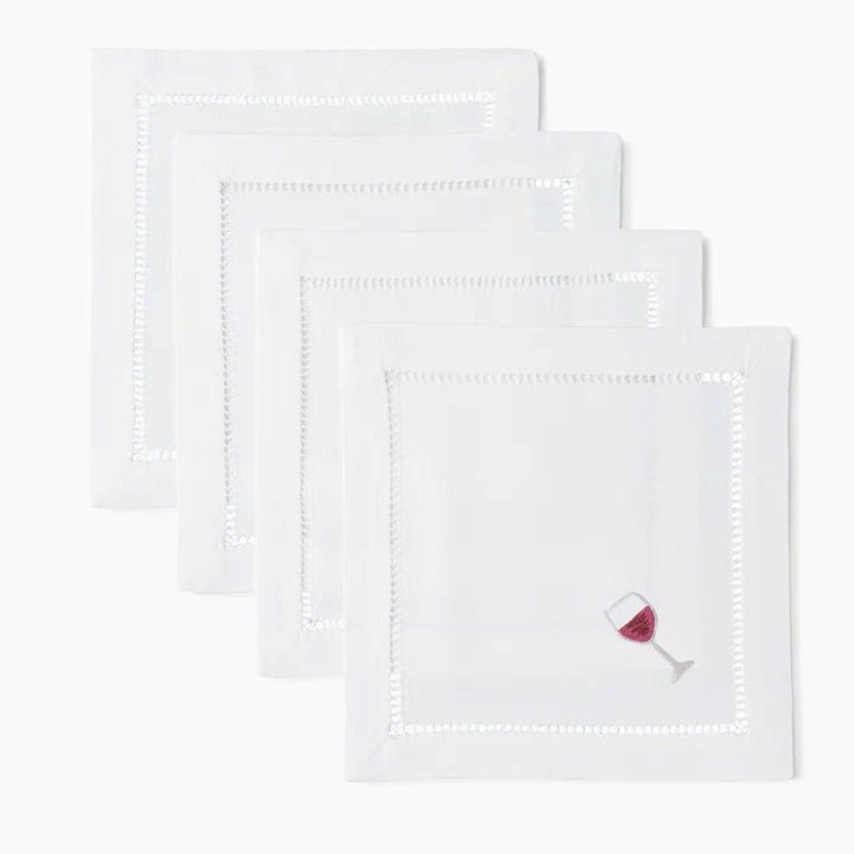 An image of Henry Handwork Red Wine Cocktail Napkins - Set of 4