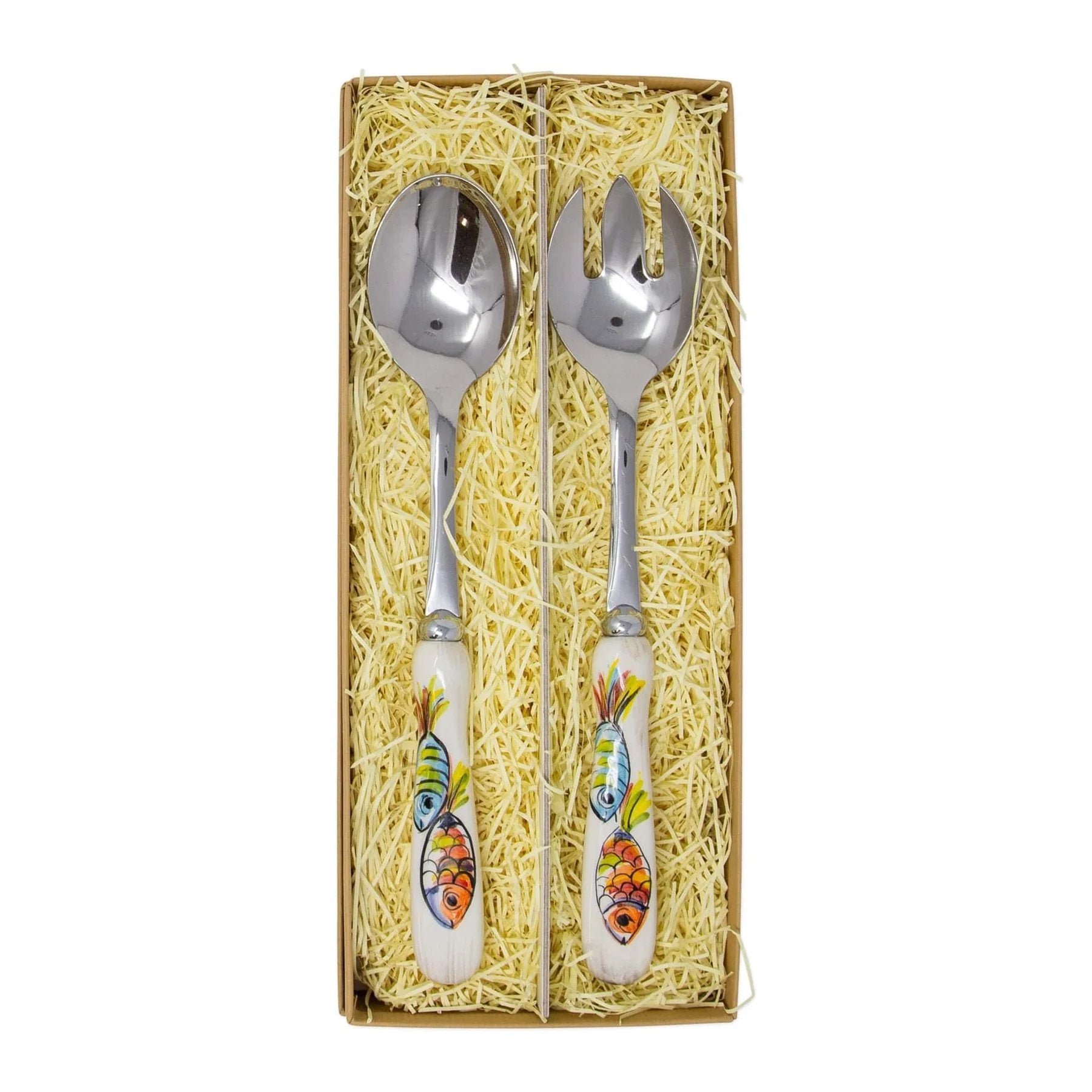 An image of Vietri Pesci Colorati Salad Server Set