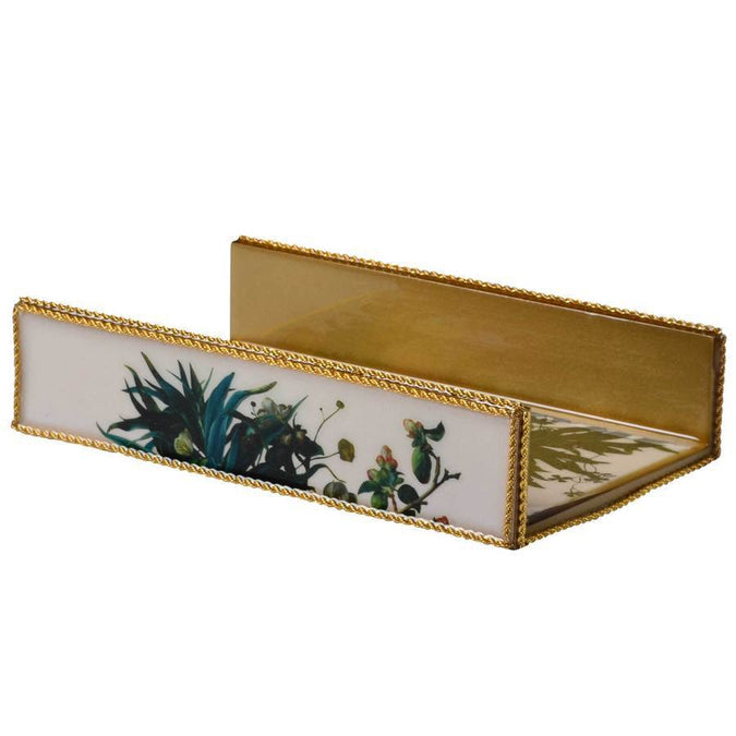 Mike and Ally Bouquet Flat Towel Holder- Gold Trim