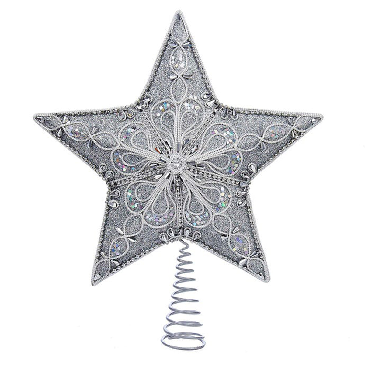 Kurt Adler Un-Lit Silver Star Treetop