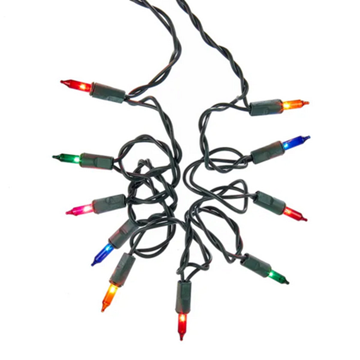 Kurt Adler UL 100-Light Multicolored Light Set with Green Wire -  36ft