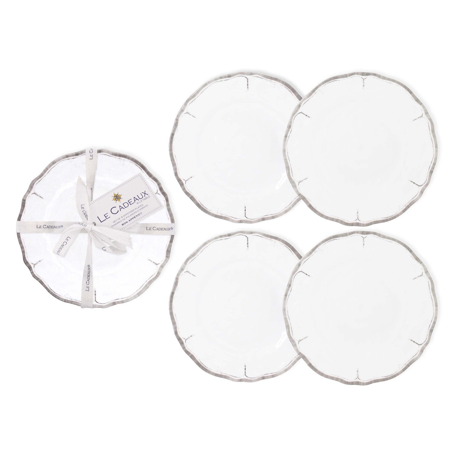 Le Cadeaux Rustica Melamine Appetizer Plates - Set of 4