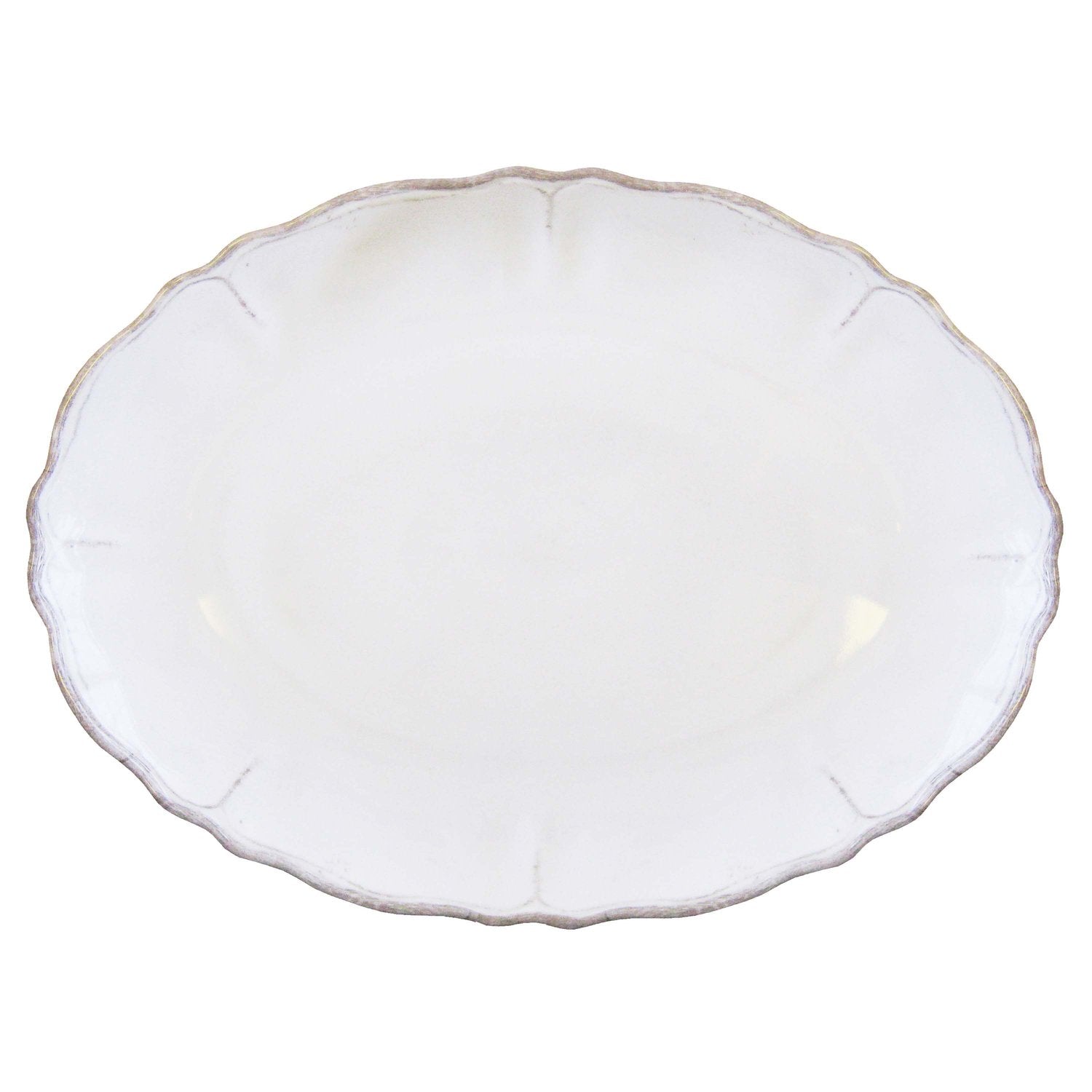 Le Cadeaux Rustica Antique White Oval Platter