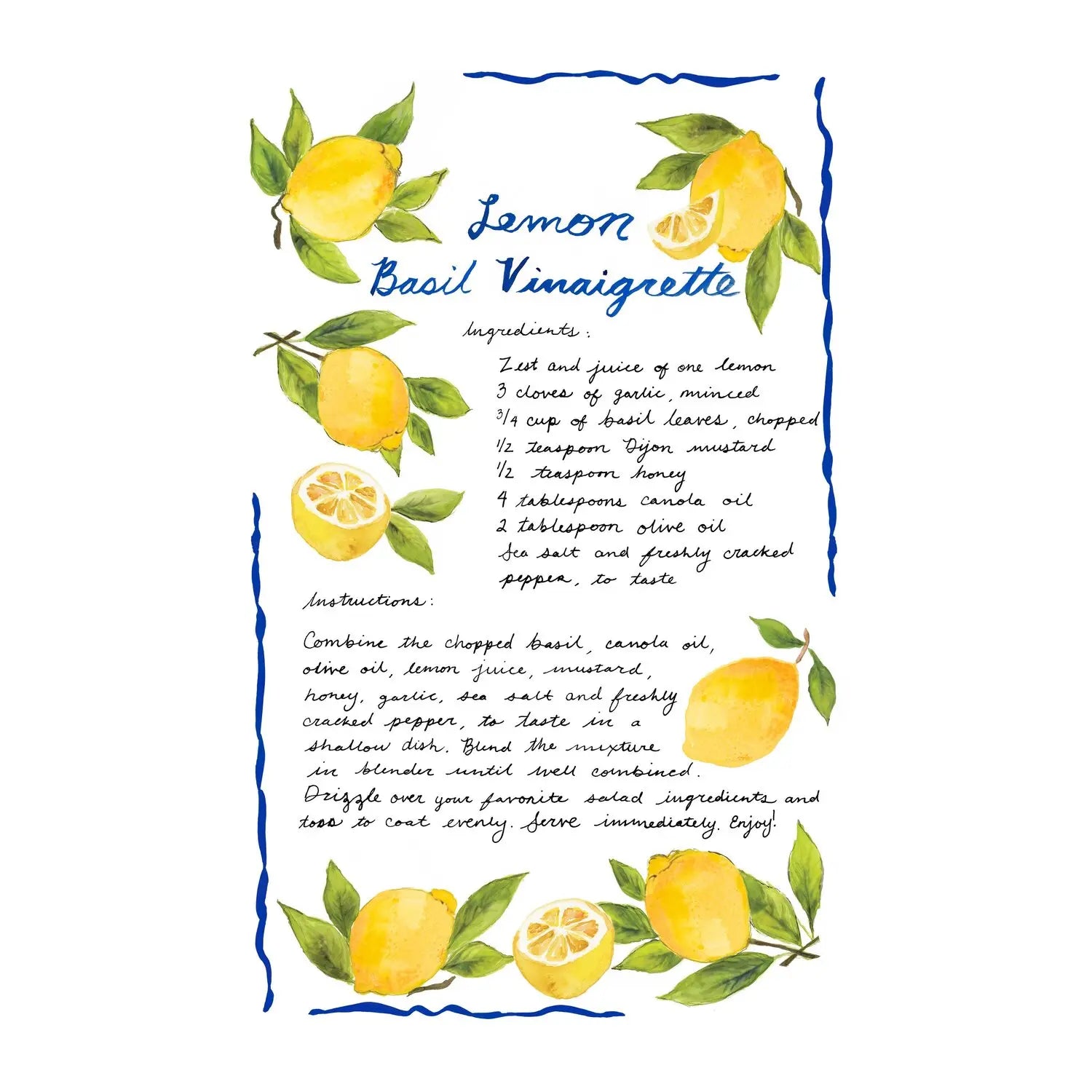 Le Cadeaux Lemon Basil Spoon Rest With Matching Tea Towel Gift Set