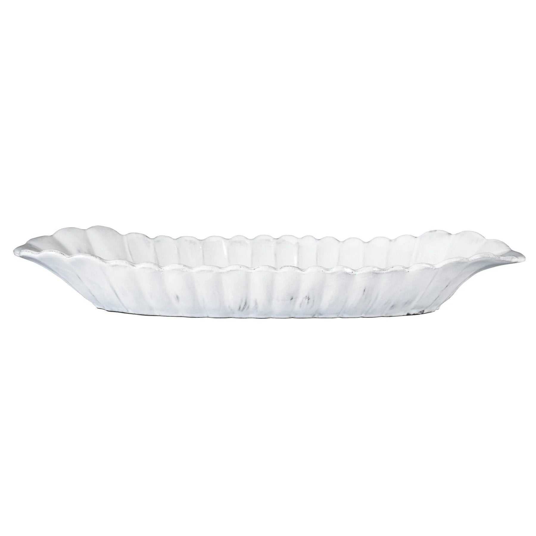 Vietri Incanto White Stone Scallop Bread Server