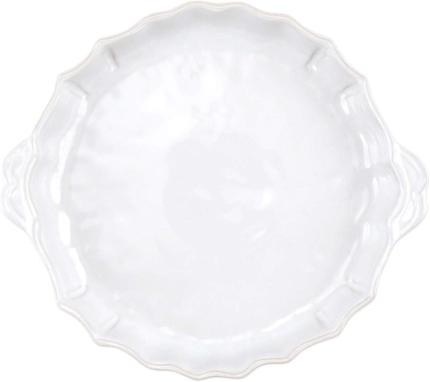 An image of Vietri Incanto Stone White Baroque Pie Dish
