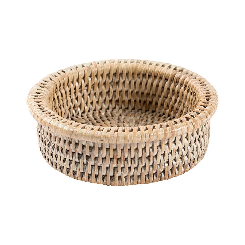 An image of Caspari Rattan Wine Bottle Coaster