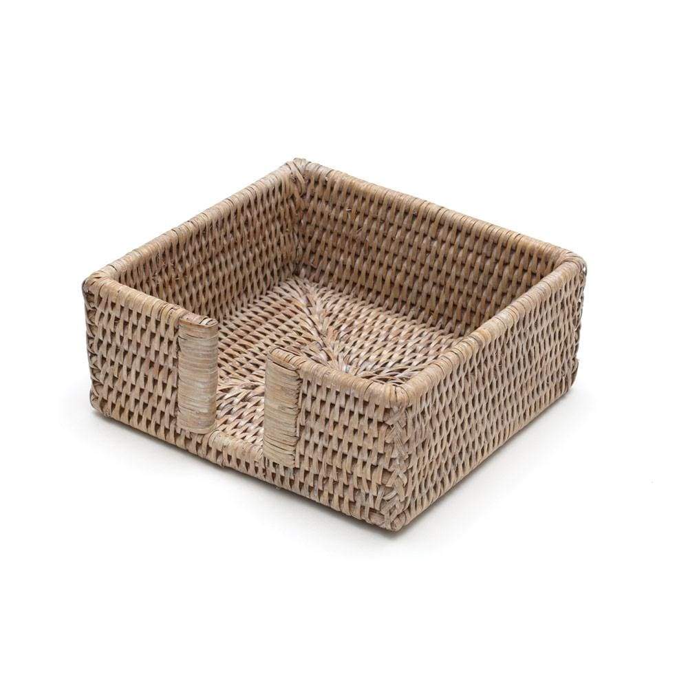 An image of Caspari Rattan Cocktail Napkins Holder