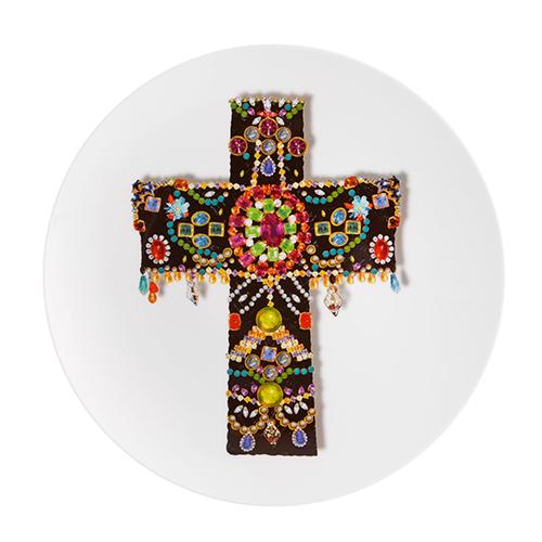 Vista Alegre Love Who You Want Lacroix Black Cross Dessert Plate