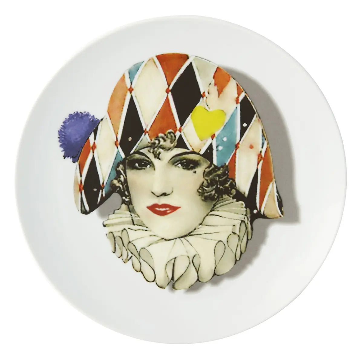 Vista Alegre Love Who You Want Miss Harlequin Dessert Plate