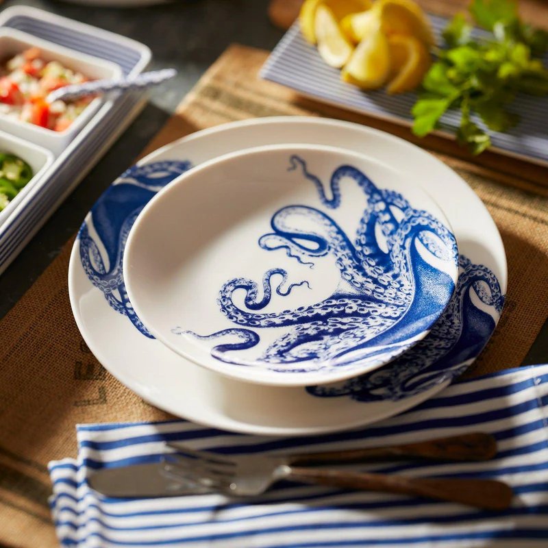 An image of Caskata Blue Lucy Coupe Dinner Plate