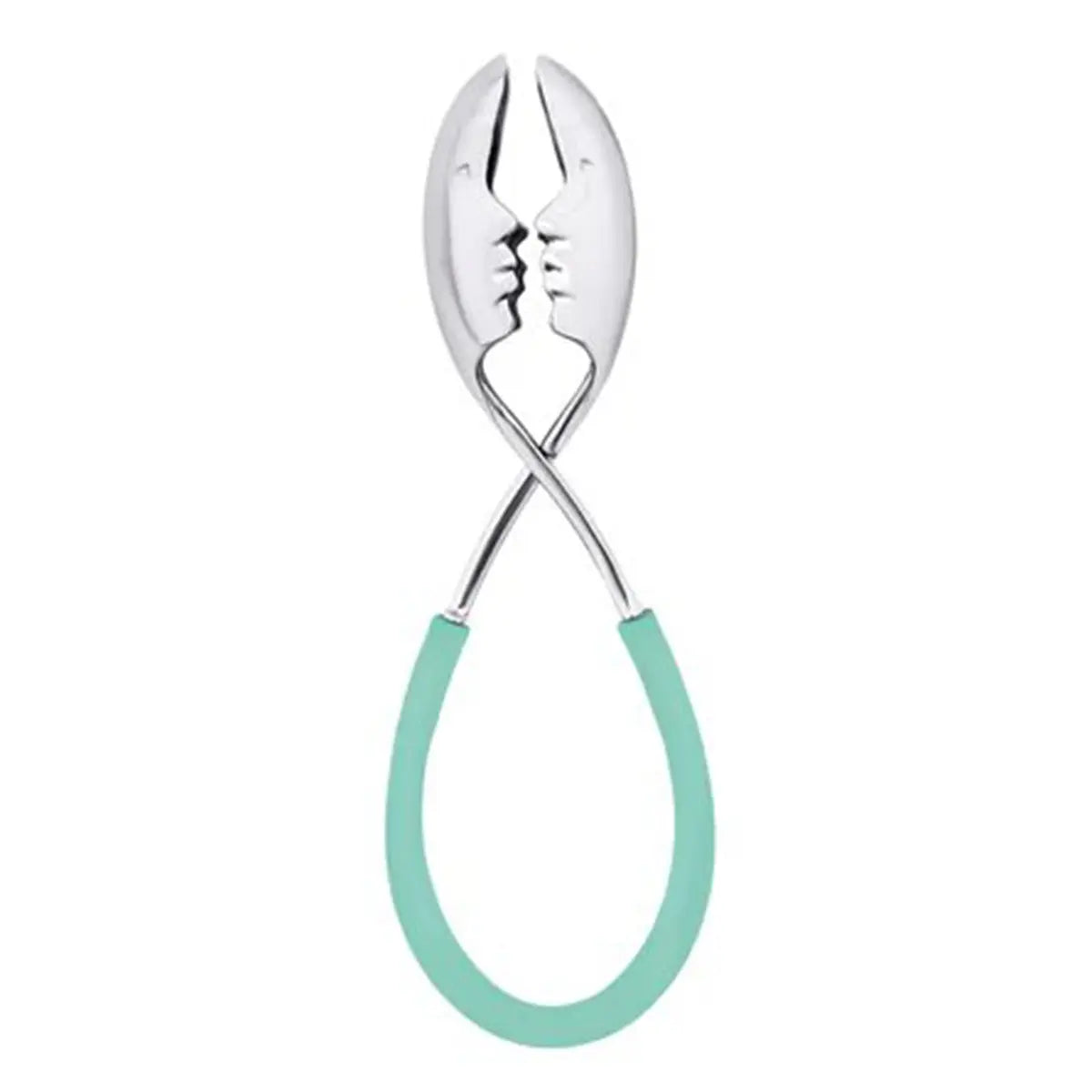 Casa Bugatti Molla Kiss Colored Polypropylene with Chrome Salad Tongs in Turquoise