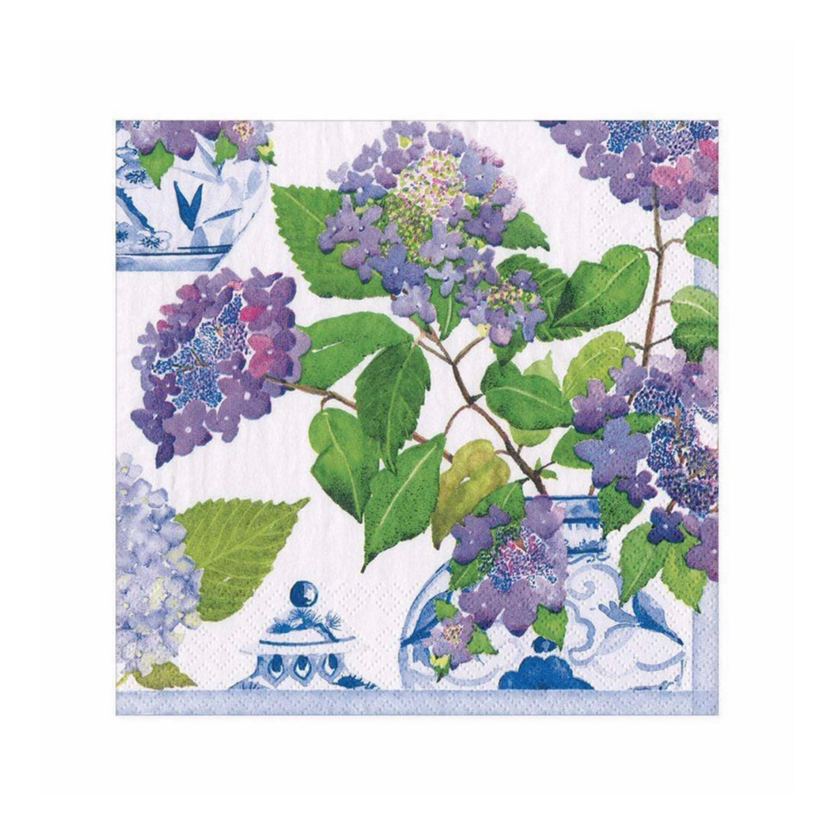 Caspari Hydrangeas & Porcelain Luncheon Napkins
