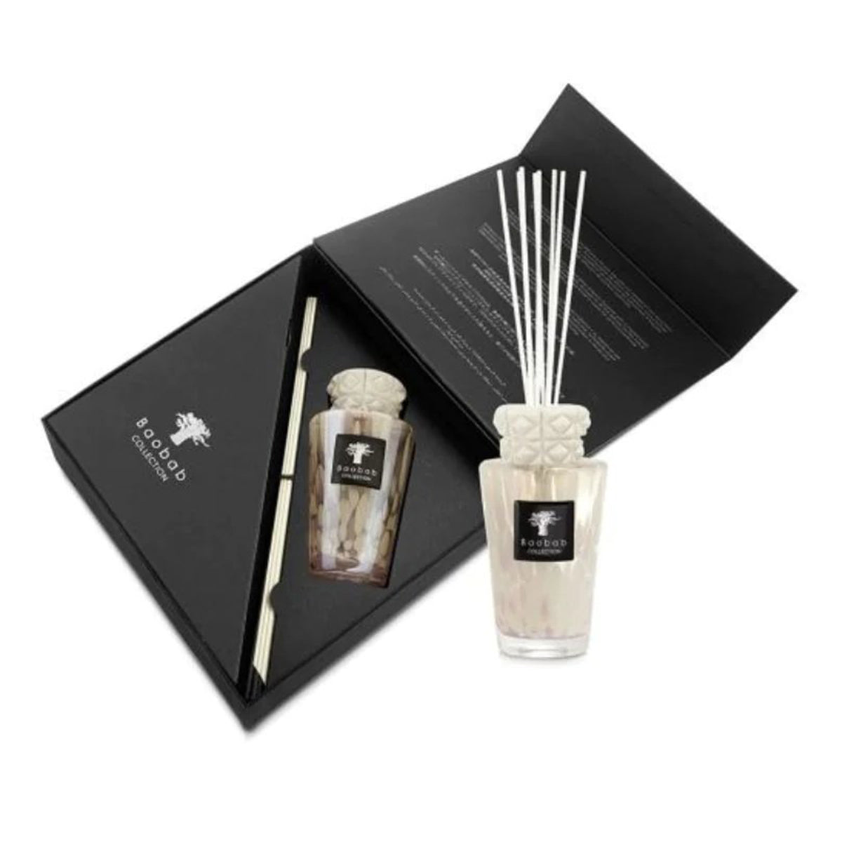 An image of Baobab Collection Pearls White Mini Totem Diffuser 8.4 fl oz