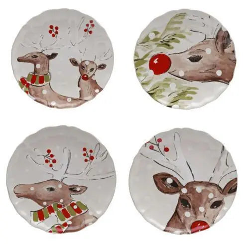 Casafina Deer Friends Dessert Plates on a dining table in a room
