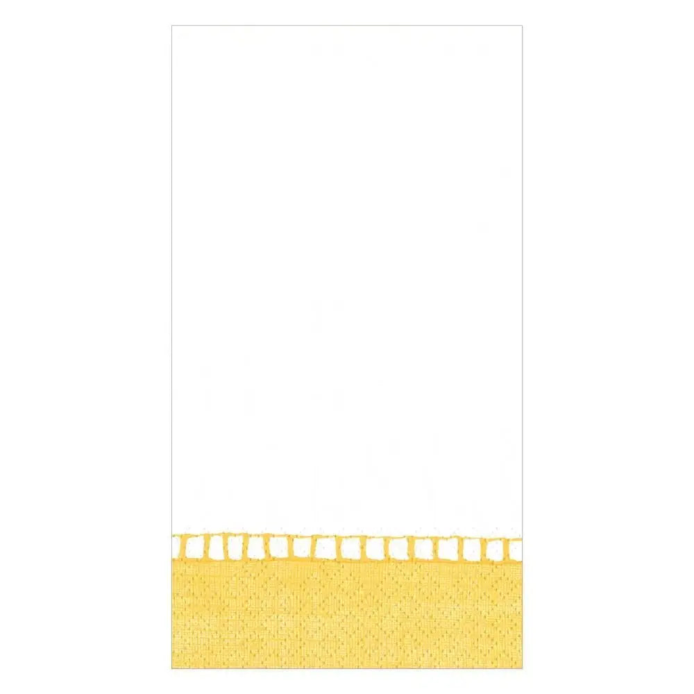 Caspari Linen Border Guest Towel in Yellow